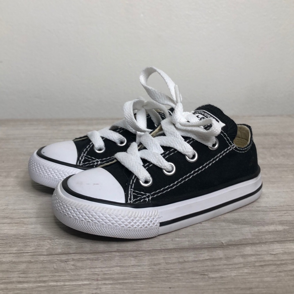 Baby Converse black and white sneakers size 6